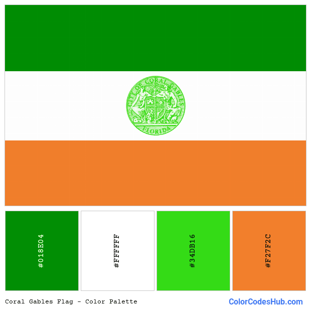 Coral Gables flag color palette