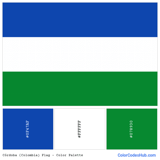 Córdoba (Colombia) flag color palette