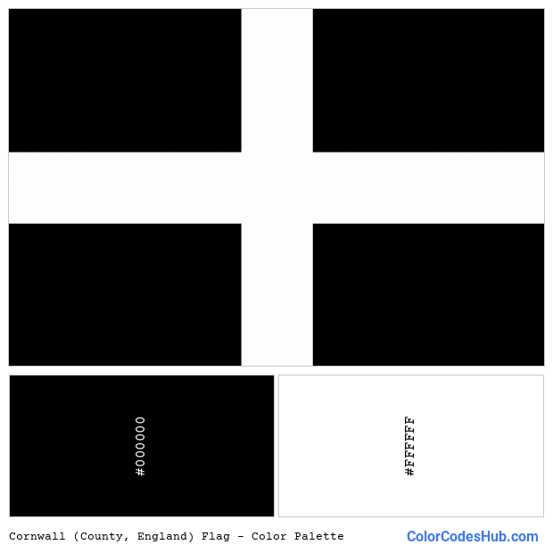 Cornwall (County, England) flag color palette
