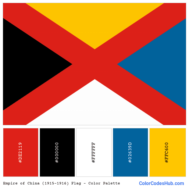 Empire of China (1915–1916) flag color palette