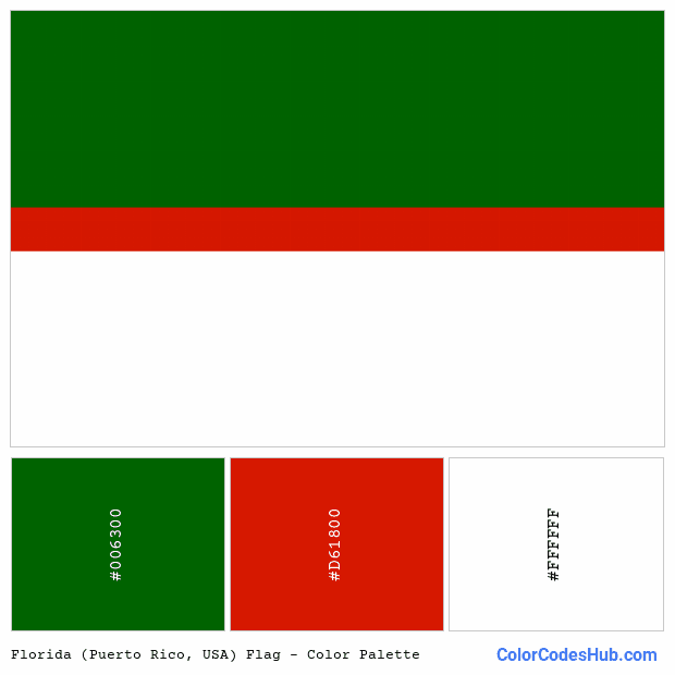Florida (Puerto Rico, USA) flag color palette
