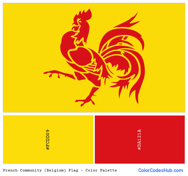 French Community (Belgium) flag color palette