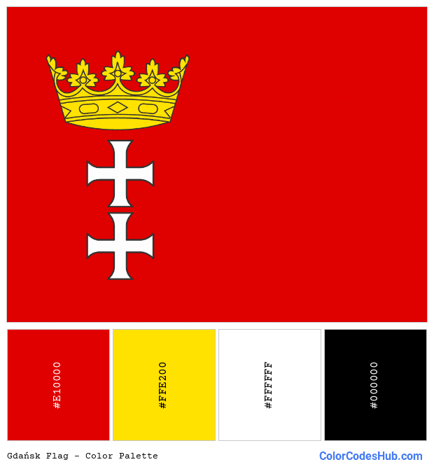 Gdańsk flag color palette