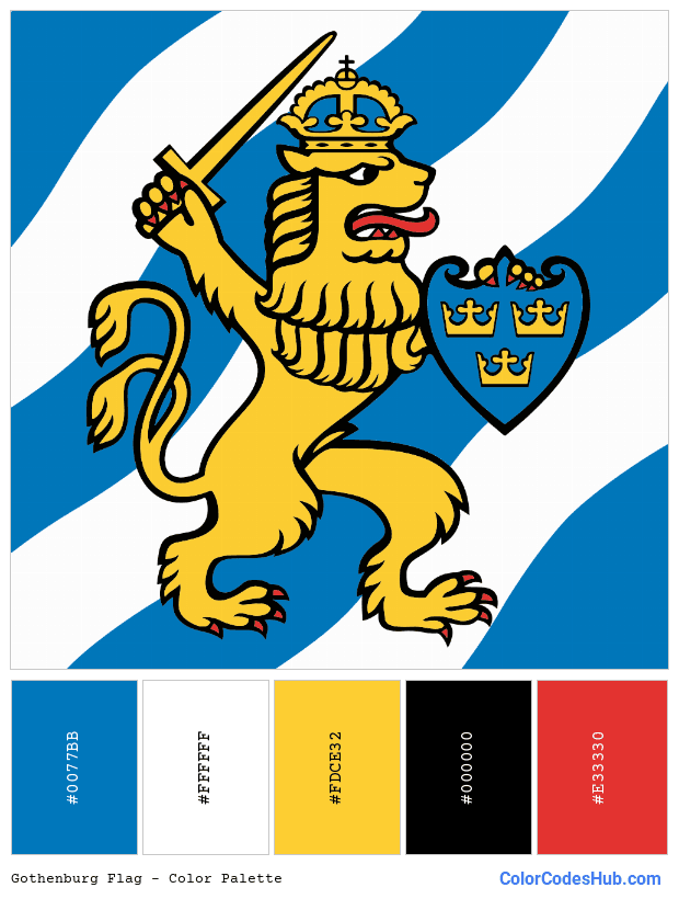 Gothenburg flag color palette