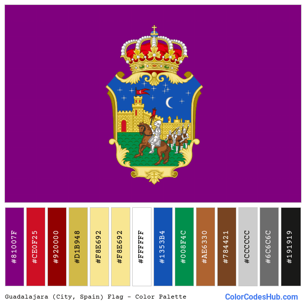 Guadalajara (City, Spain) flag color palette