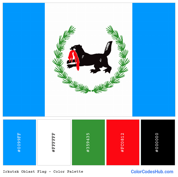 Irkutsk Oblast flag color palette