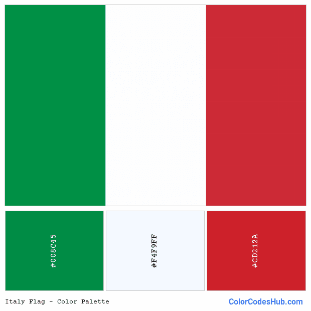 Italy flag color palette