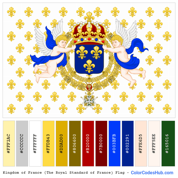 Kingdom of France (The Royal Standard of France) flag color palette