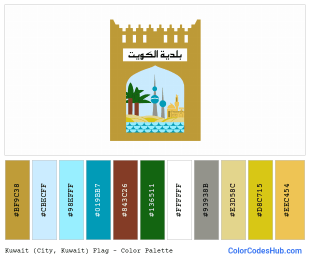 Kuwait (City, Kuwait) flag color palette