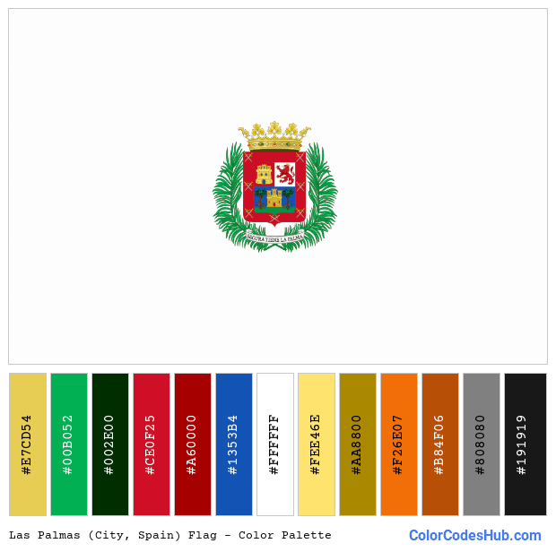 Las Palmas (City, Spain) flag color palette