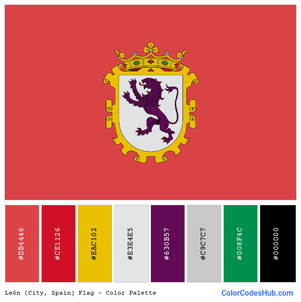 León (City, Spain) flag color palette