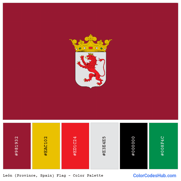 León (Province, Spain) flag color palette