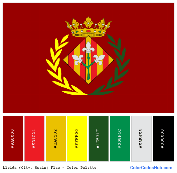 Lleida (City, Spain) flag color palette