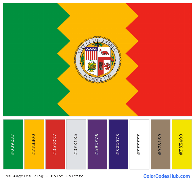 Los Angeles flag color palette
