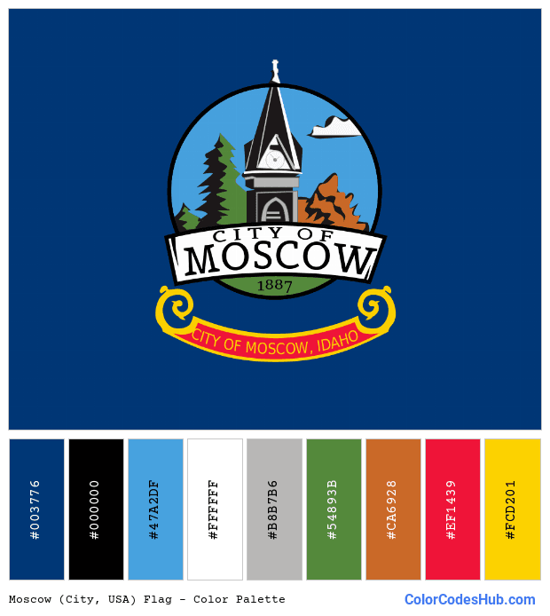 Moscow (City, USA) flag color palette