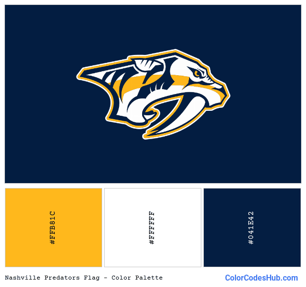 Nashville Predators flag color palette
