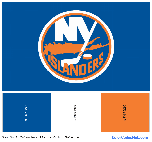 New York Islanders flag color palette