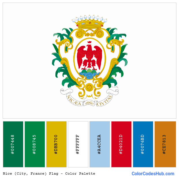 Nice (City, France) flag color palette