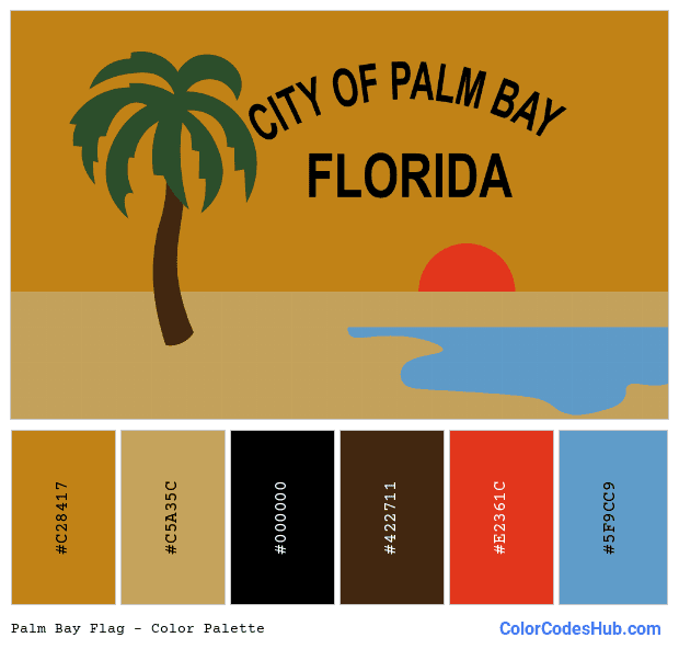 Palm Bay flag color palette