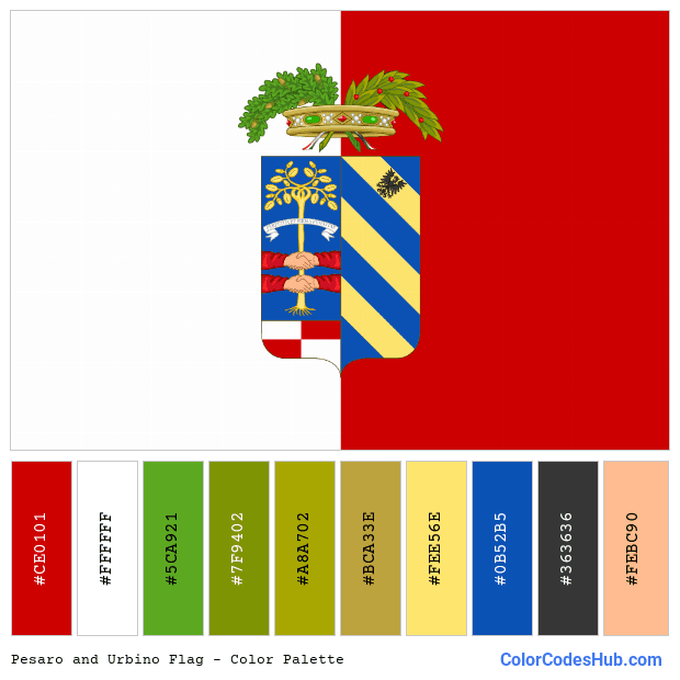 Pesaro and Urbino flag color palette
