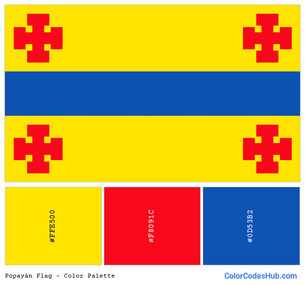 Popayán flag color palette