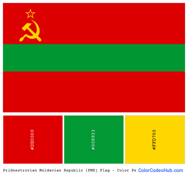 Pridnestrovian Moldavian Republic (PMR) flag color palette