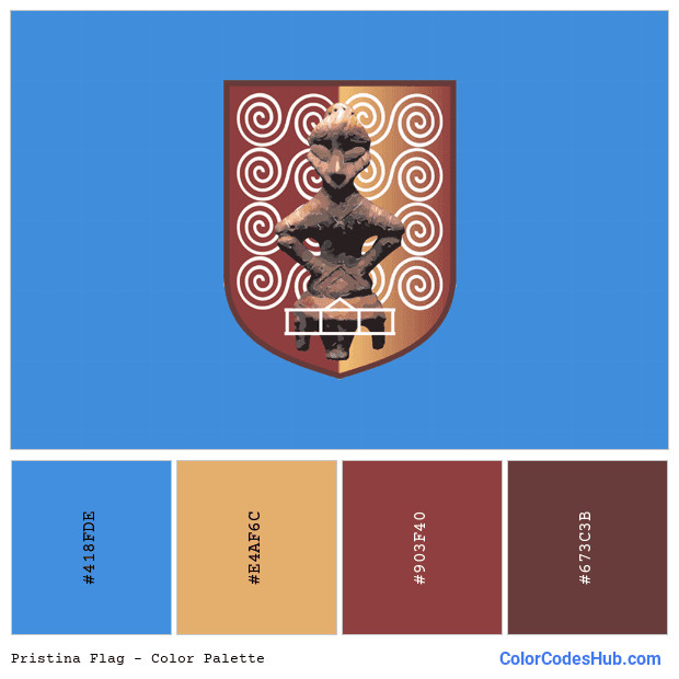 Pristina flag color palette
