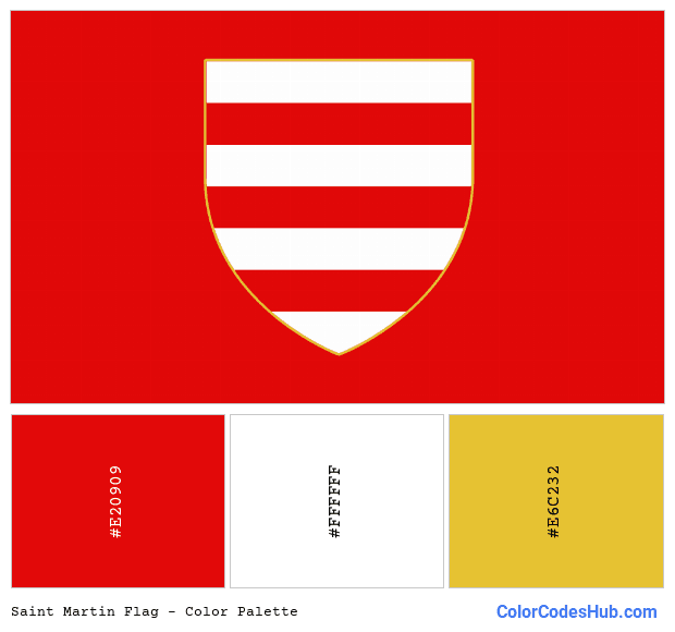 Saint Martin flag color palette