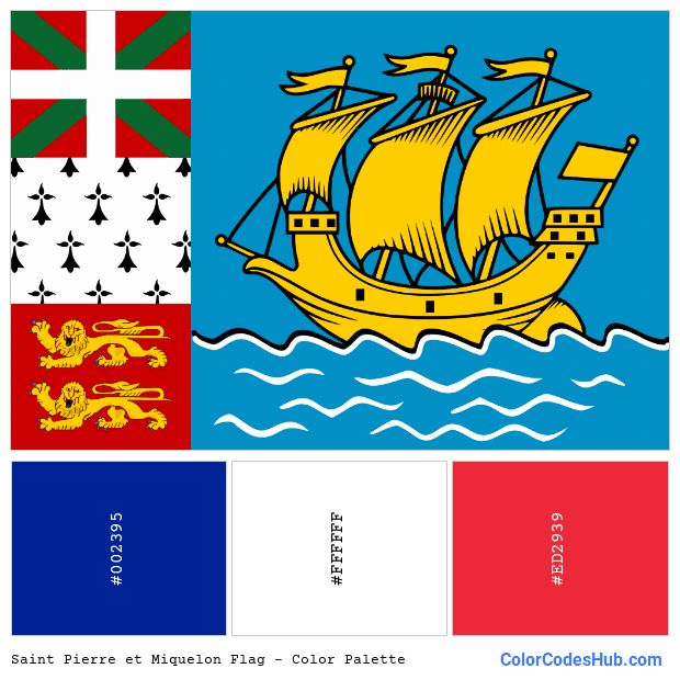 Saint Pierre et Miquelon flag color palette