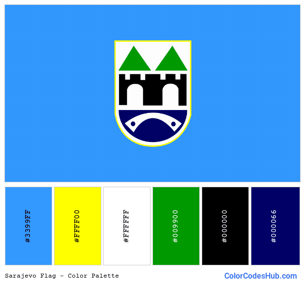 Sarajevo flag color palette