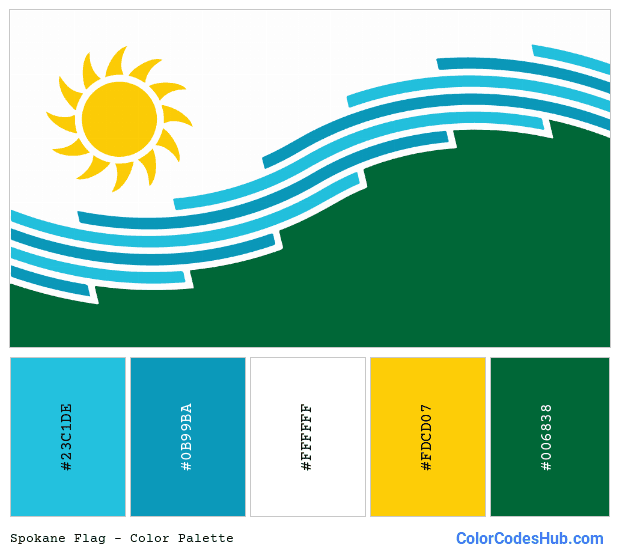 Spokane flag color palette