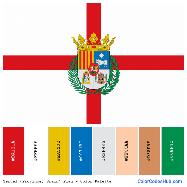 Teruel (Province, Spain) flag color palette