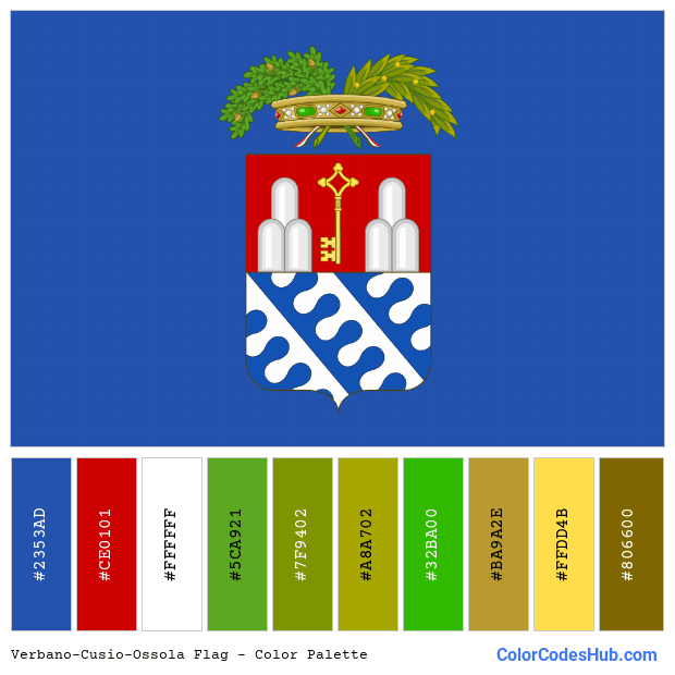 Verbano-Cusio-Ossola flag color palette