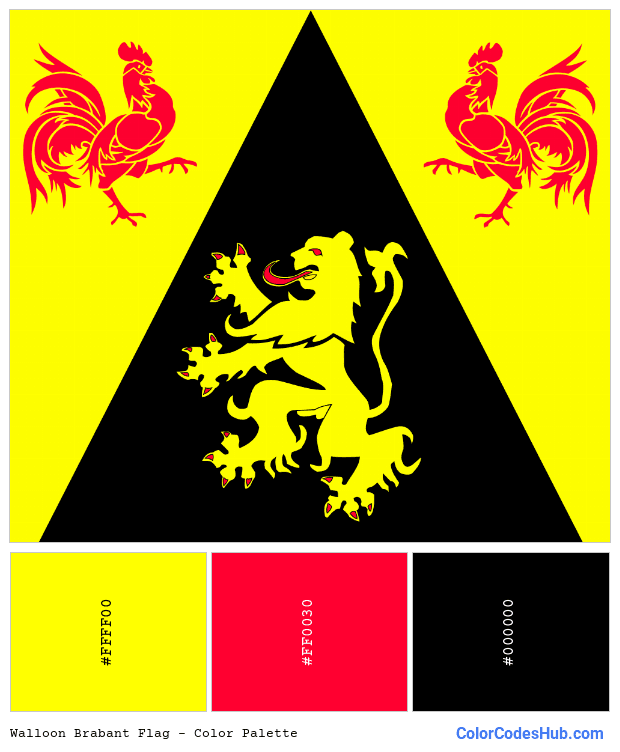 Walloon Brabant flag color palette