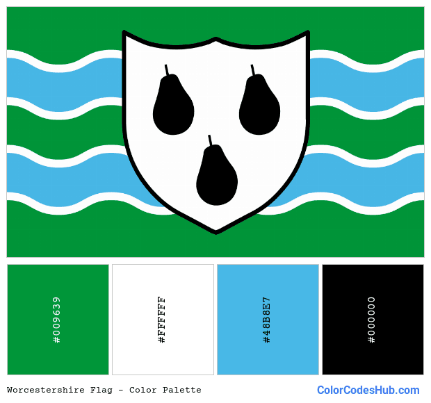 Worcestershire flag color palette