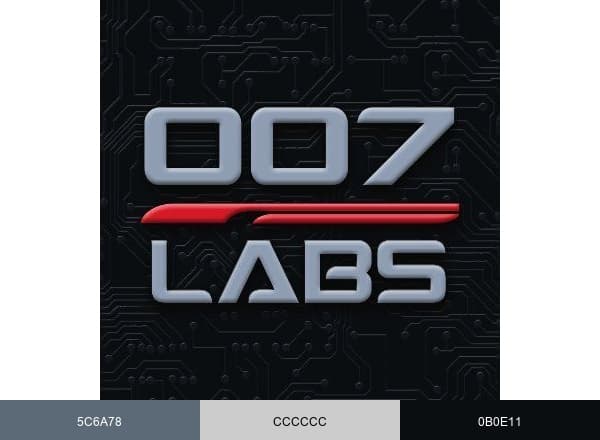 007 Labs brand color palette