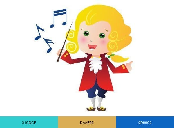 El Mundo de Mozart brand color palette