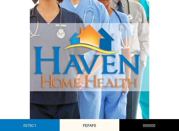 Haven Home Health Care brand color palette
