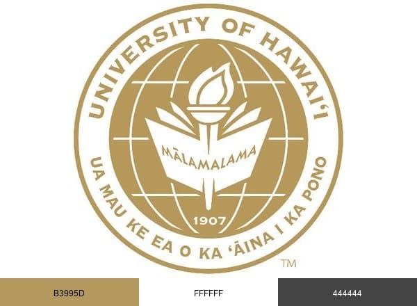 University of Hawaii System brand color palette