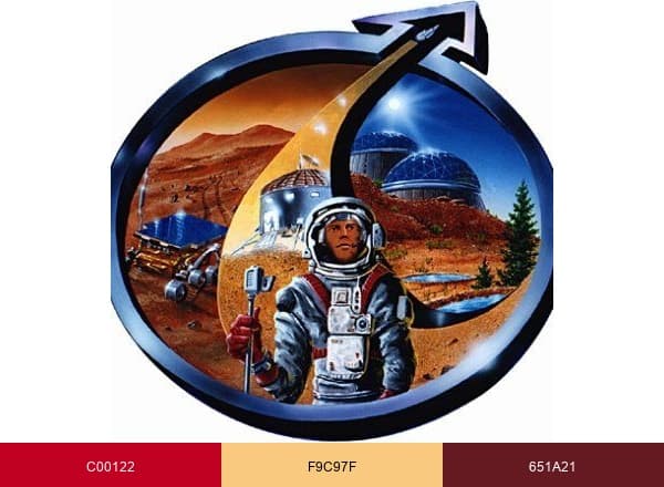 The Mars Society brand color palette