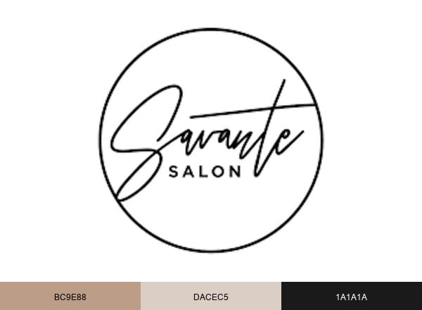 Savante Salon brand color palette
