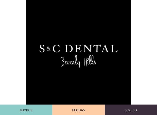 S&C Dental Beverly Hills brand color palette