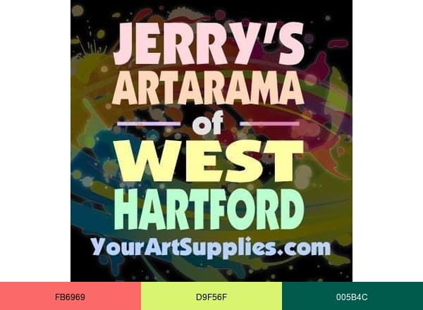 Jerry's Artarama of CT brand color palette